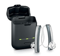 Rechargeable base for hearing aids
